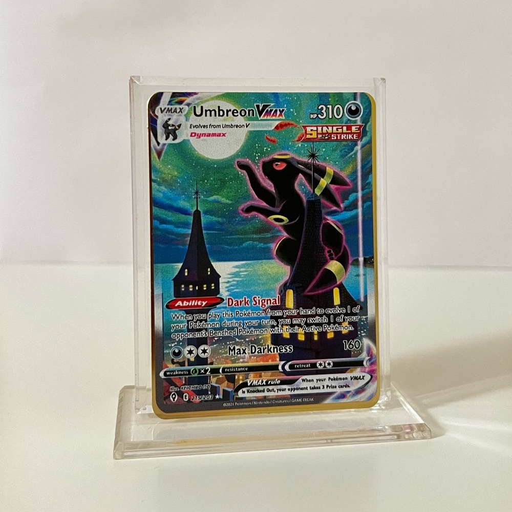 Umbreon VMAX 215/203 Gold Metal Pokémon Card Collectible/Gift/Fan Art